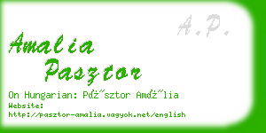 amalia pasztor business card